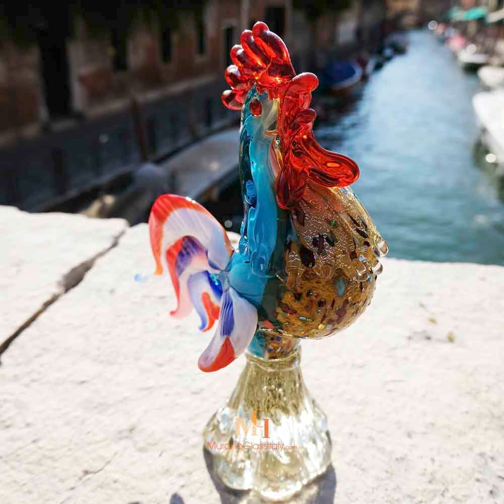 Rooster-6-Murano-Glass-Birds