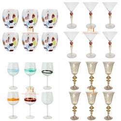 Murano-Style Pioggia Soffice Wine Glasses Set of 6 in 2023