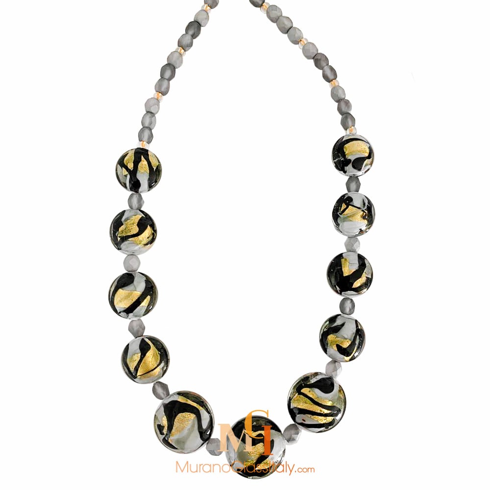 Murano Glass Beads, Green and Gold Italian Jewelry, Murano Glass Italy
