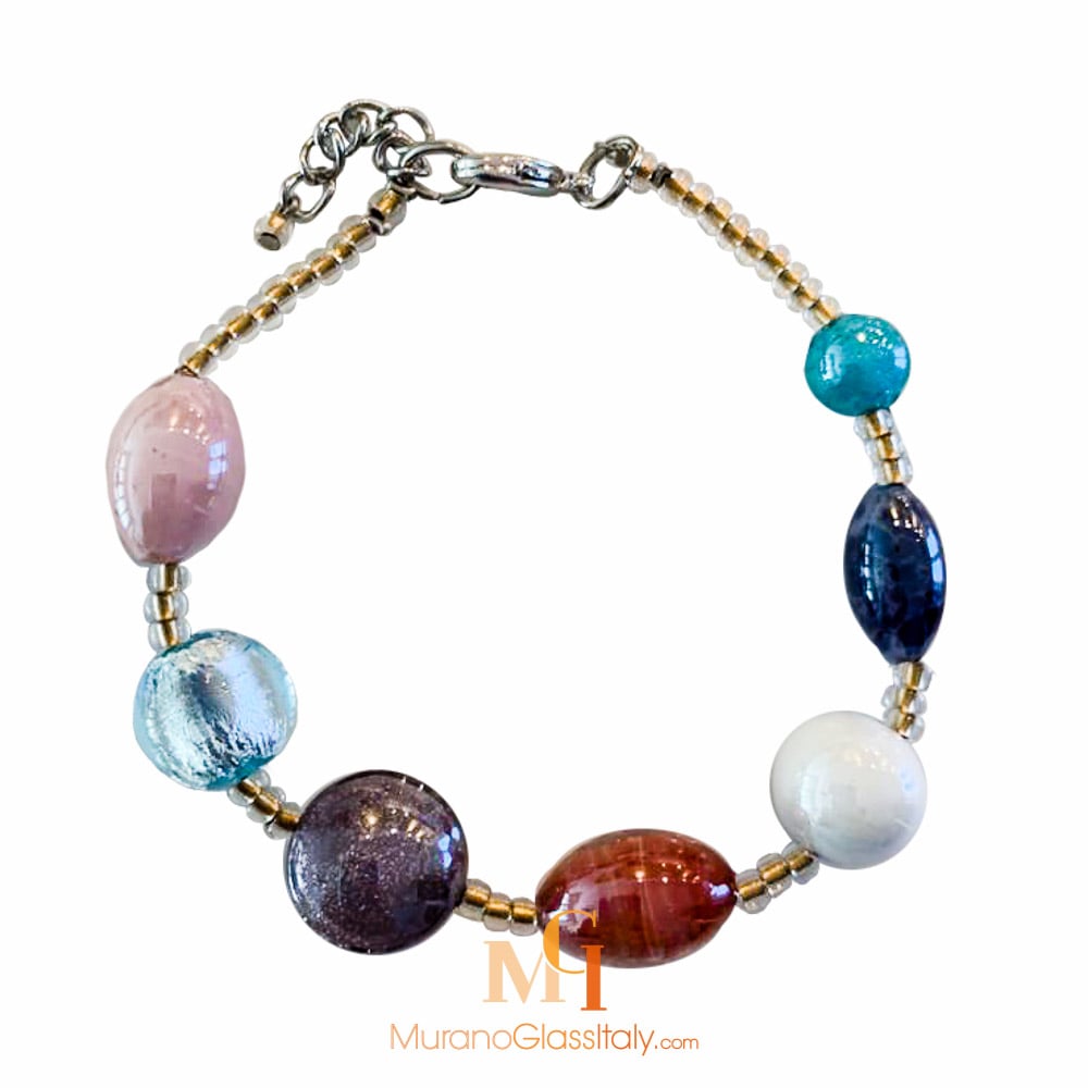 Powder Blue Beaded Venetian Glass Bracelet - Handmade in Italy Colorful  Murano – Northern Lights Gallery