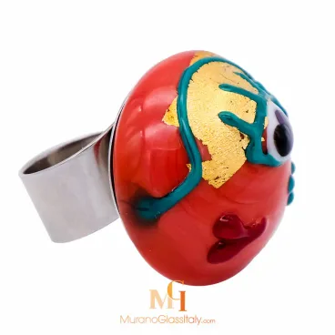 パッションレッド - ムラーノガラスリング