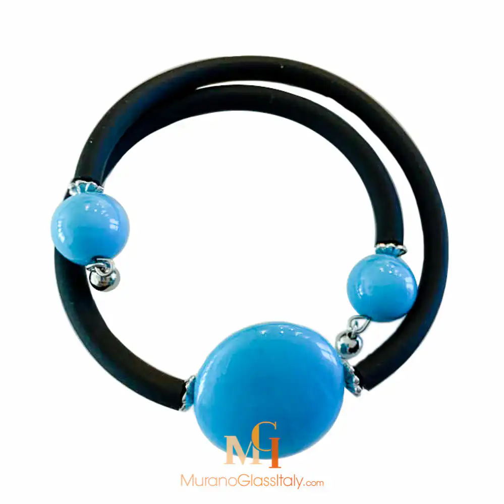 Venetian Glass Bead Bracelet – Blue