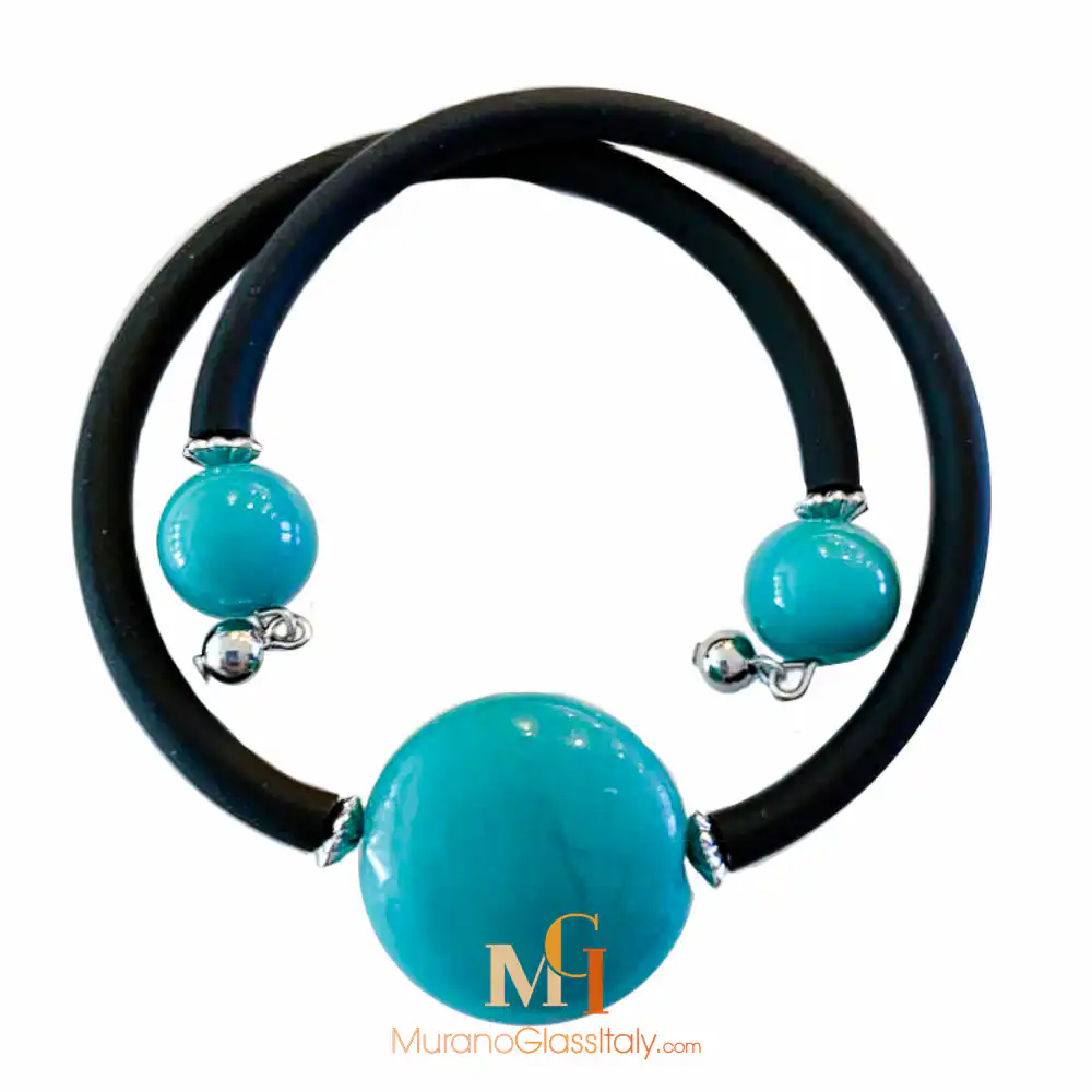 Venetian Glass Bead Bracelet – Turquoise
