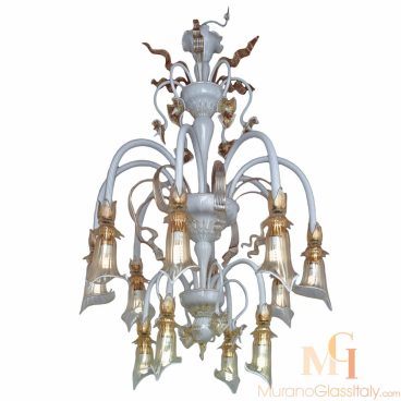 modern blown glass chandelier