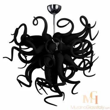 Estroverso Black - Modern Colored Glass Chandeliers