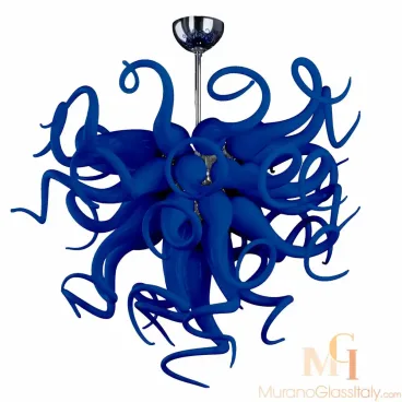 Estroverso Dark Blue - Modern Colored Glass Chandeliers