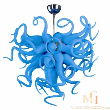 Estroverso Blue - Modern Colored Glass Chandeliers