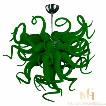 Estroverso Green - Modern Colored Glass Chandeliers