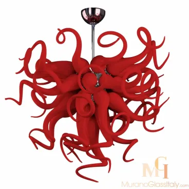 Estroverso Red - Modern Colored Glass Chandeliers