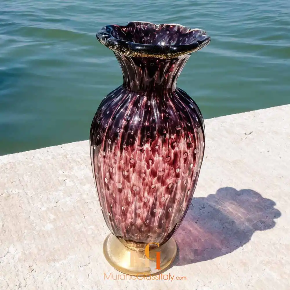Apollo – Italian Murano Glass Vase – Purple – Top ديكور فازات