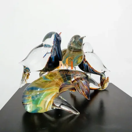 ムラーノ 鳥 置物 Chiacchieroni-Murano-Glass-