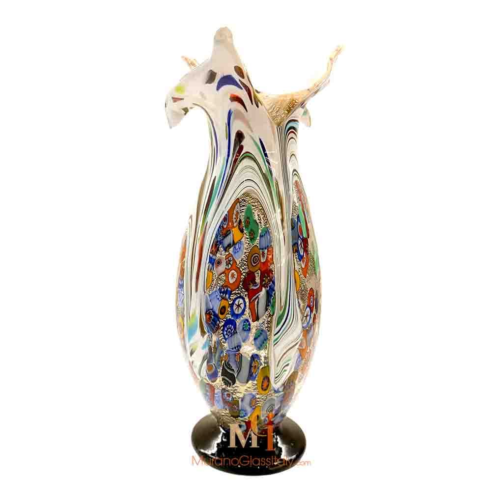 Hermes White 2 – Murano Glass Vase orange murano glass vase