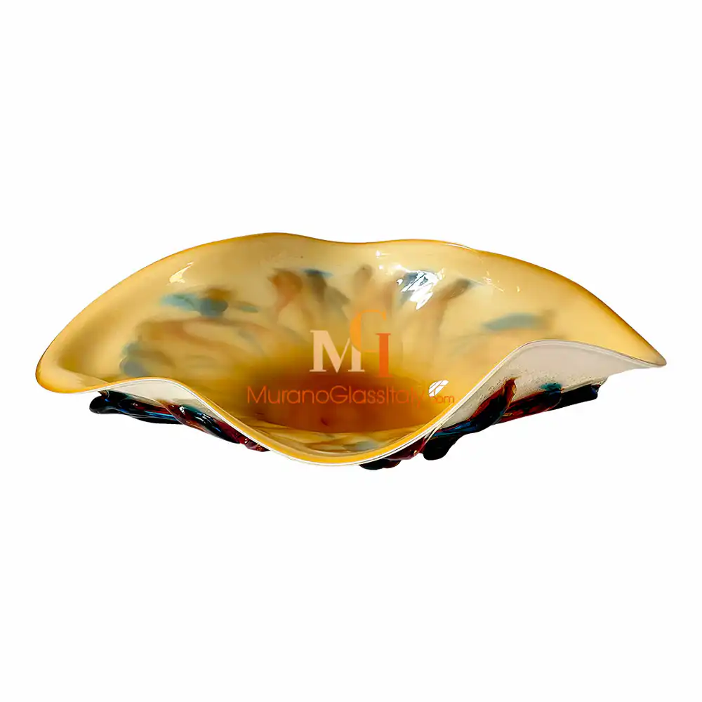 Olympus – Beige Murano Glass Bowl – top Blue Murano Glass Bowl