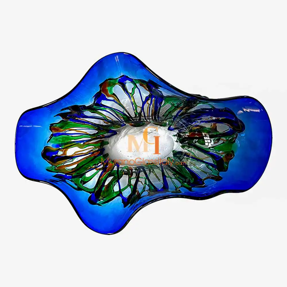 Olympus – Blue Murano Glass Bowl – top Blue Murano Glass Bowl
