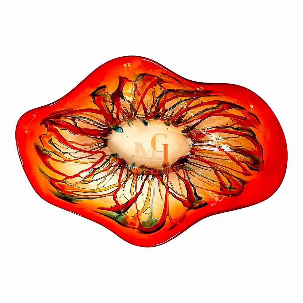 Olympus – Red Murano Glass Bowl – top Blue Murano Glass Bowl