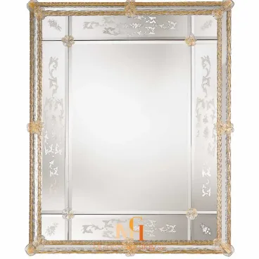 miroir design doré