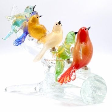 Murano Glass Birds on a Branch