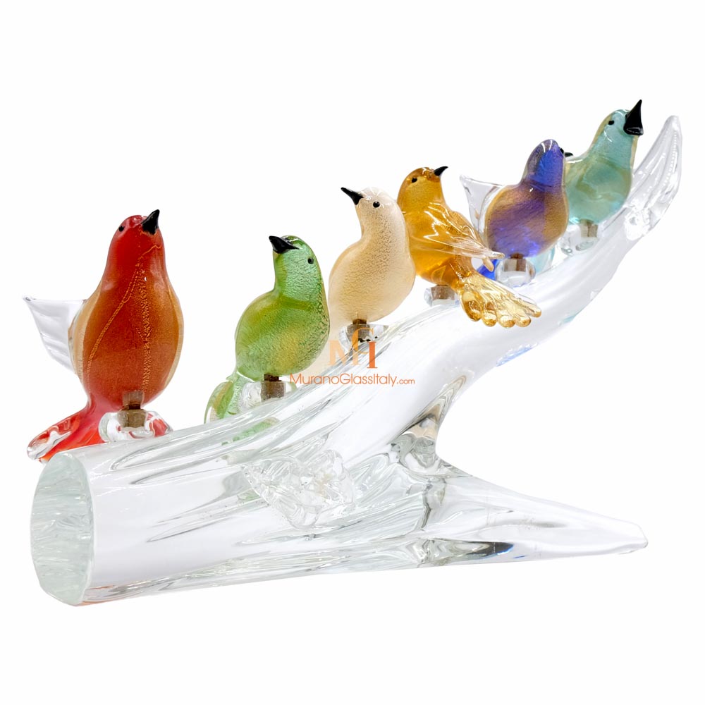 Bouchon Décoratif Bouteille En Verre De Murano - 10 Cm - Multicolore - Fait Main En Italie