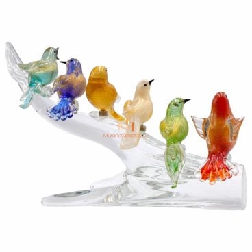 Murano Glass Birds on a Branch