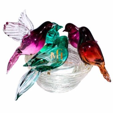 glass bird bowl