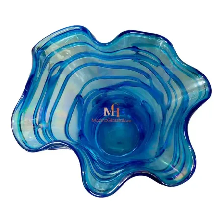 ブルーのアートガラス花瓶 - MuranoGlassItaly® 公式コレクション