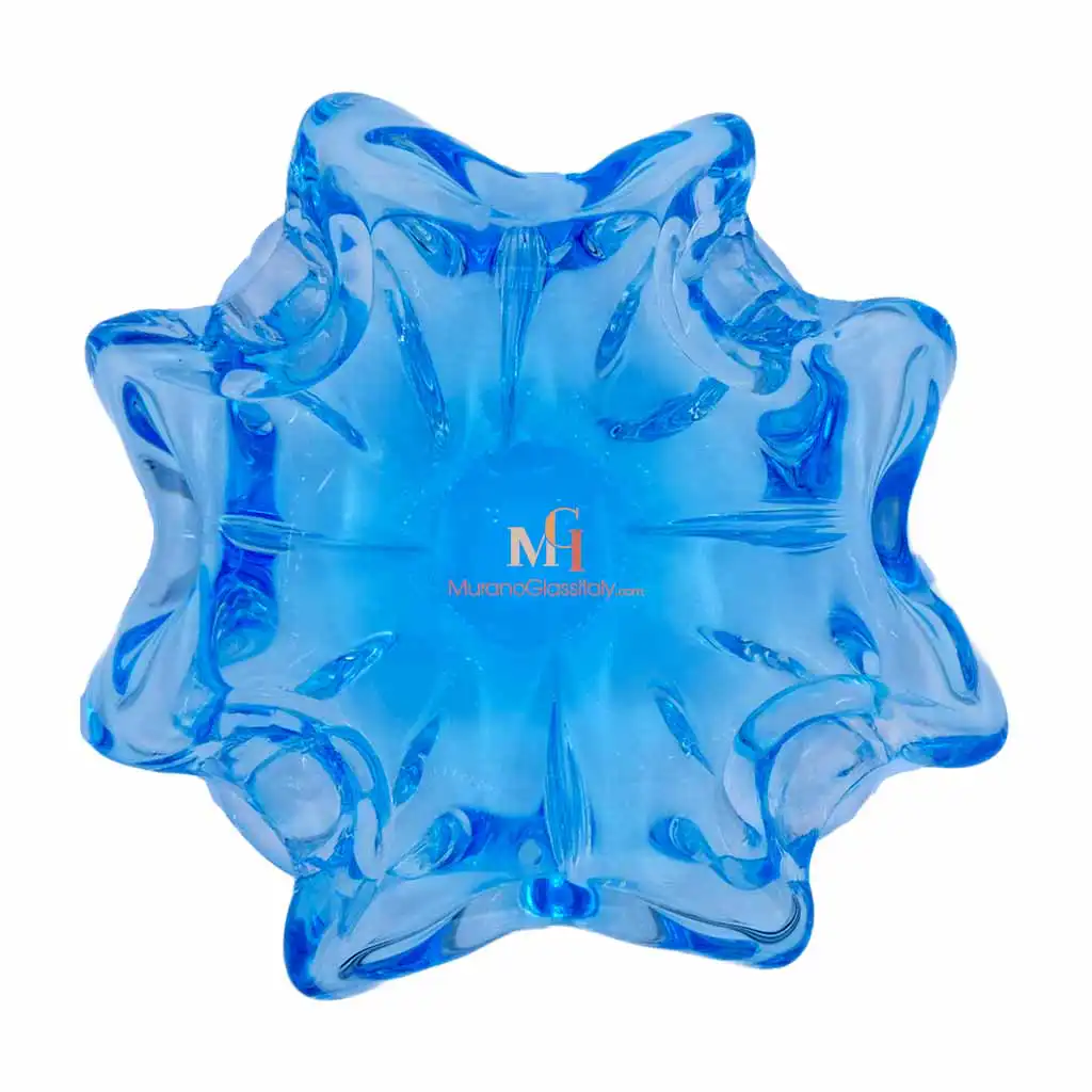 Ninfea Light Blue 2 — Art Glass Bowl Blue Art Glass Bowl