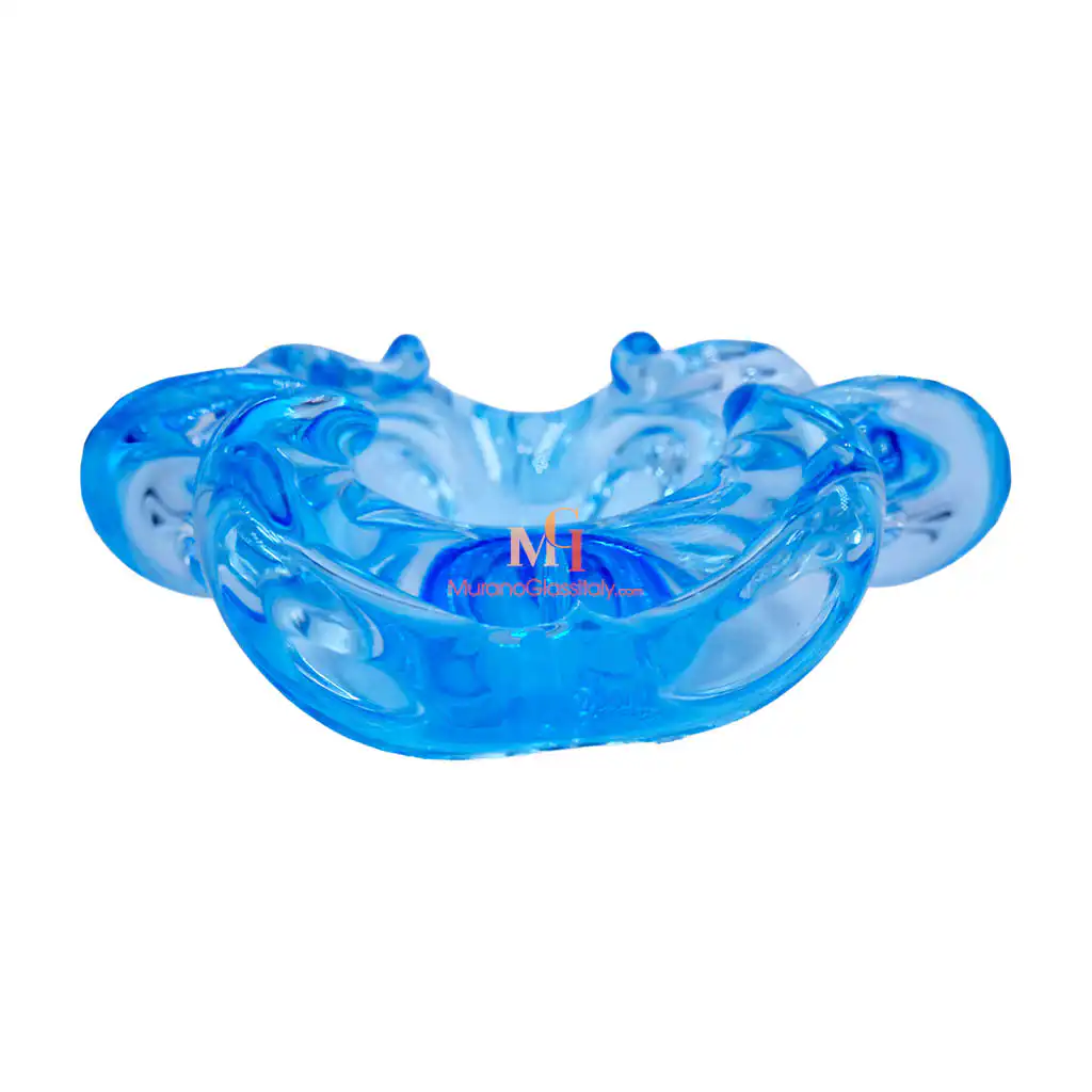 Ninfea Light Blue 3 — Art Glass Bowl Blue Art Glass Bowl