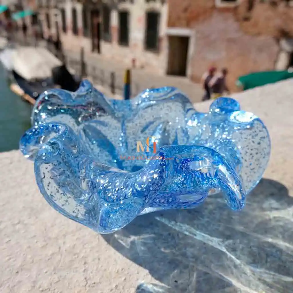 Ninfea S2 — Blue Art Glass Bowl