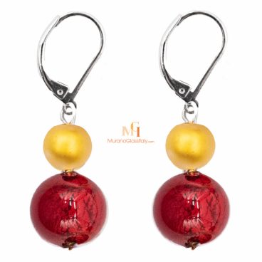 Red Murano Glass Earrings
