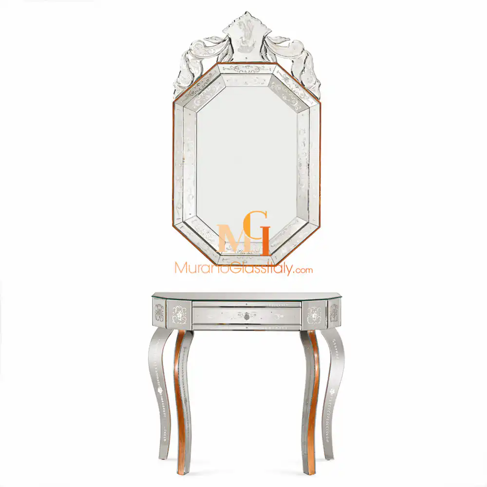 Cefalù – Spiegelkonsole mit Schubladen – Set