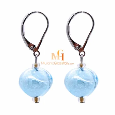 Delizia - ブルー・ムラーノ・グラス・ピアス