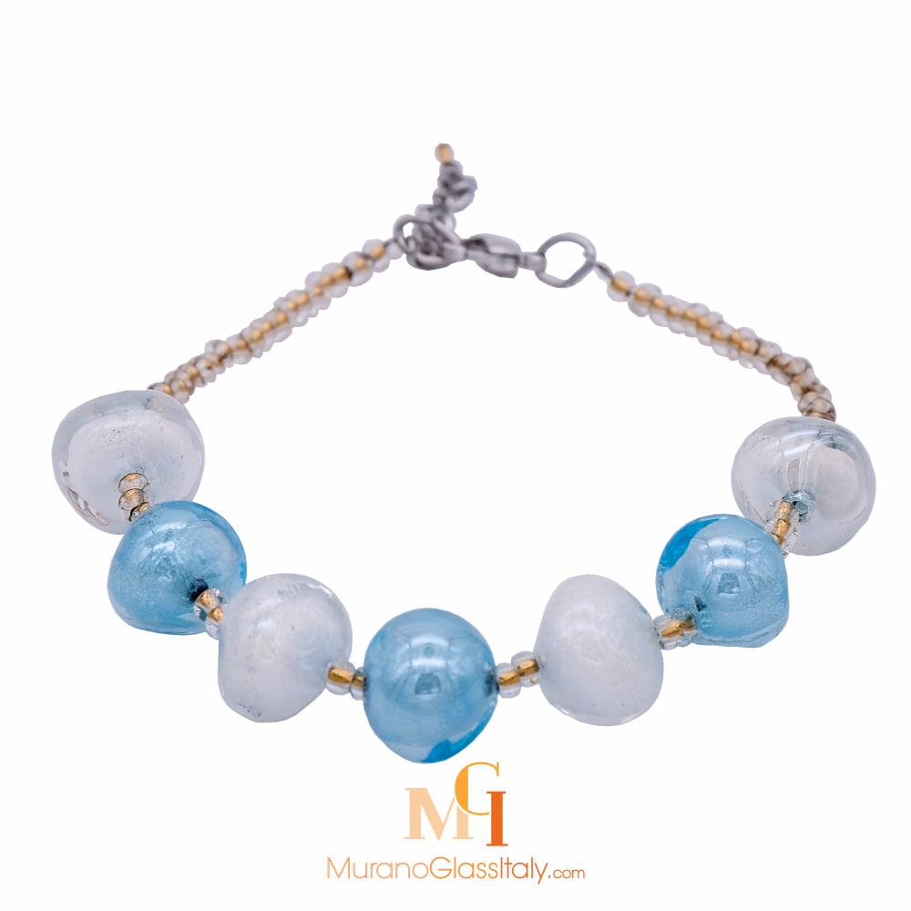 Amazon.com: Authentic Murano Glass Bracelet Handmade In Italy Rose  Millefiori Glass Beads Hand Blown Glass : Handmade Products