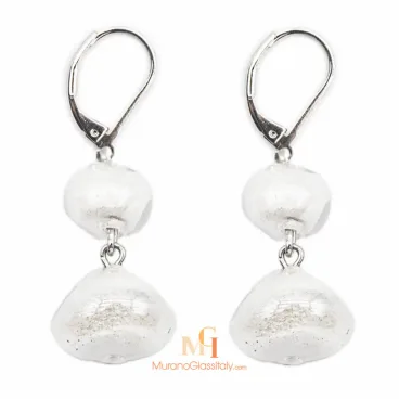 Delizia White - ムラノグラス・ピアス