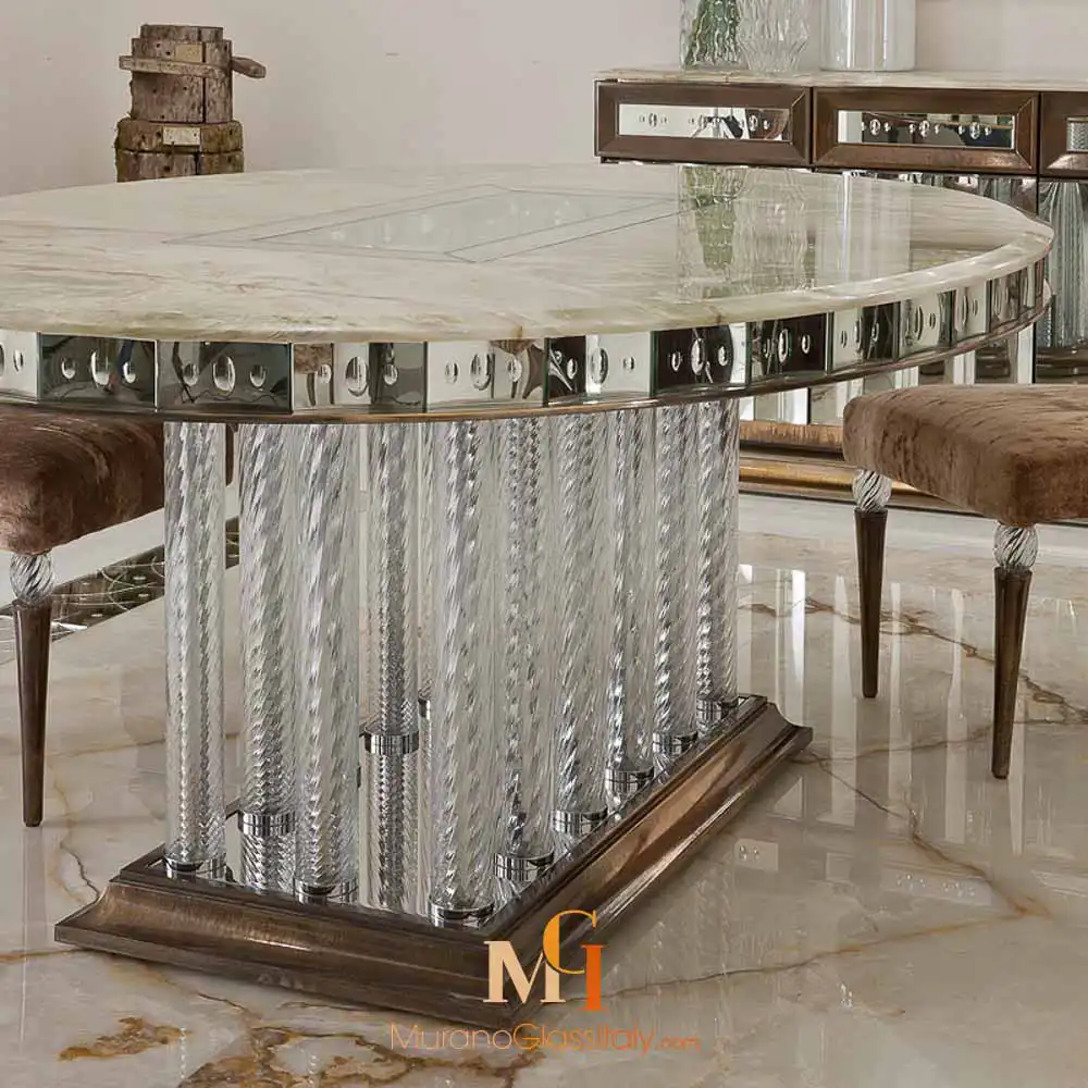 Mazzorbo – Luxury Glass Dining Table – Ambiance