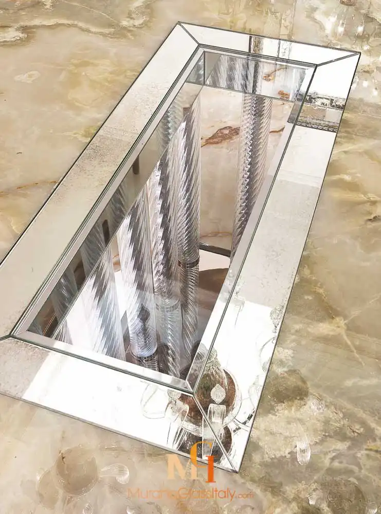 Mazzorbo – Luxury Glass Dining Table – Details Top