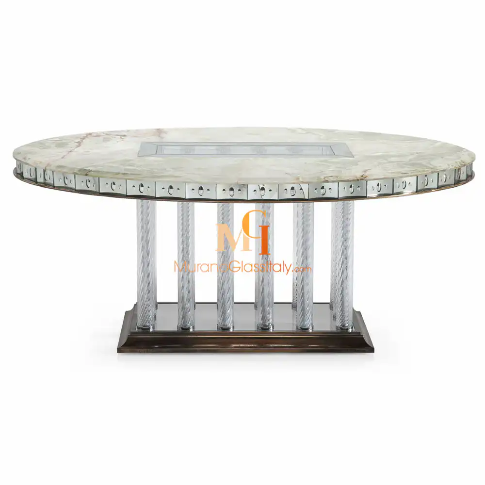 Mazzorbo - Luxury Glass Dining Table - Main luxury glass dining table