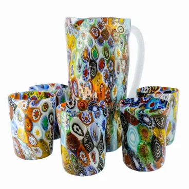 MIrò Set - Copas de Murano Millefiori