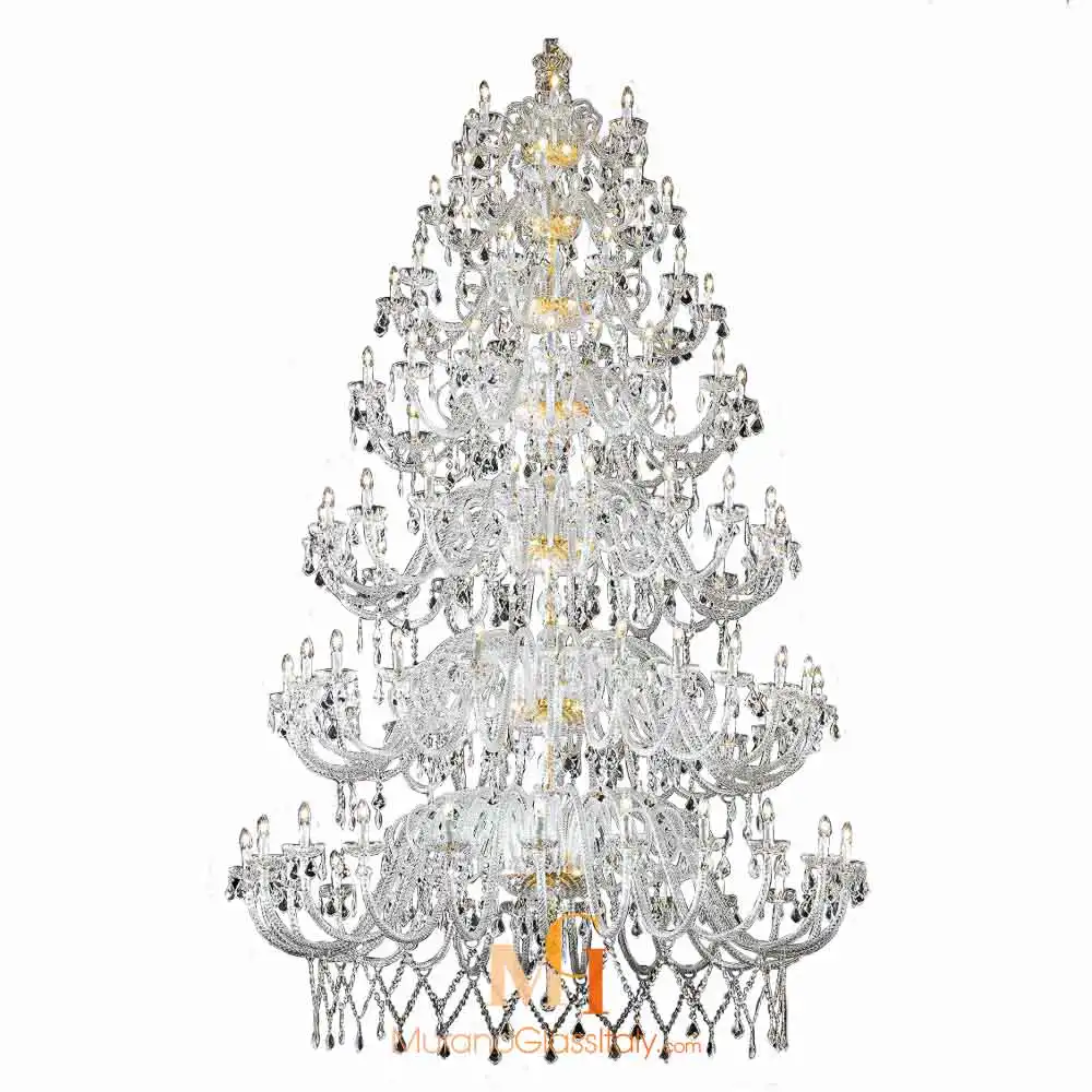 Aurora – Clear Murano Glass Chandelier – 104L