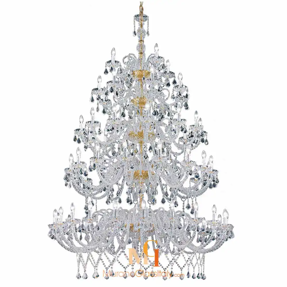 Aurora – Clear Murano Glass Chandelier – 60L