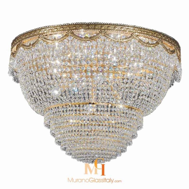 Large Flush Mount Crystal Chandelier OFFICIAL ITALIAN STORE