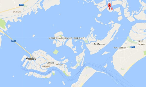 Burano and Venice Map