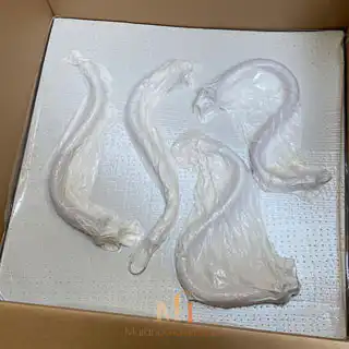 Packed parts of a modern chandelier Packed parts of a modern chandelier