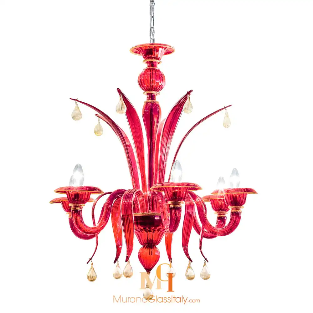 Iris 6L rosso Lustre Pampilles Moderne