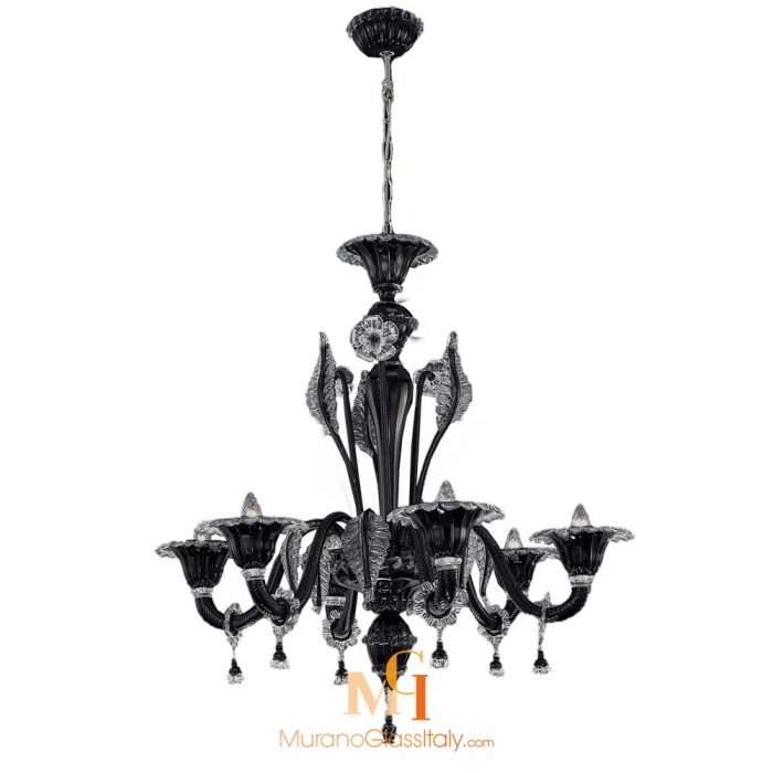black murano glass chandelier