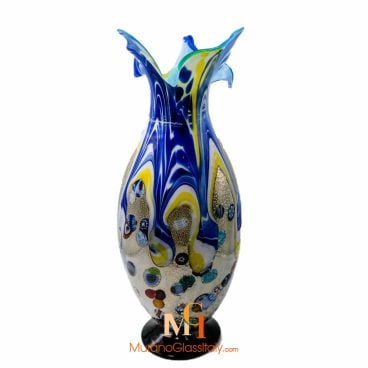 orange murano glass vase