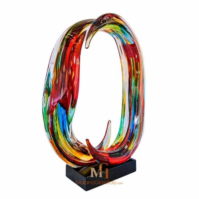 Sculpture En Verre Coloré