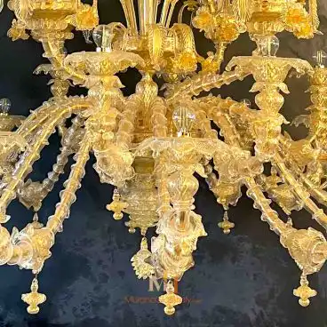 Amber Murano Glass Chandelier