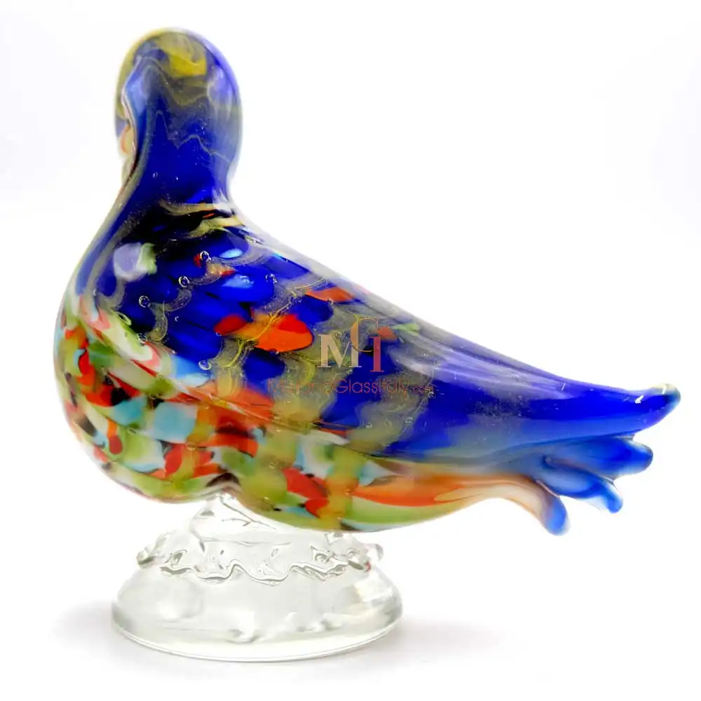 Anatroccolo Blue 3 – Murano Art Glass Bird