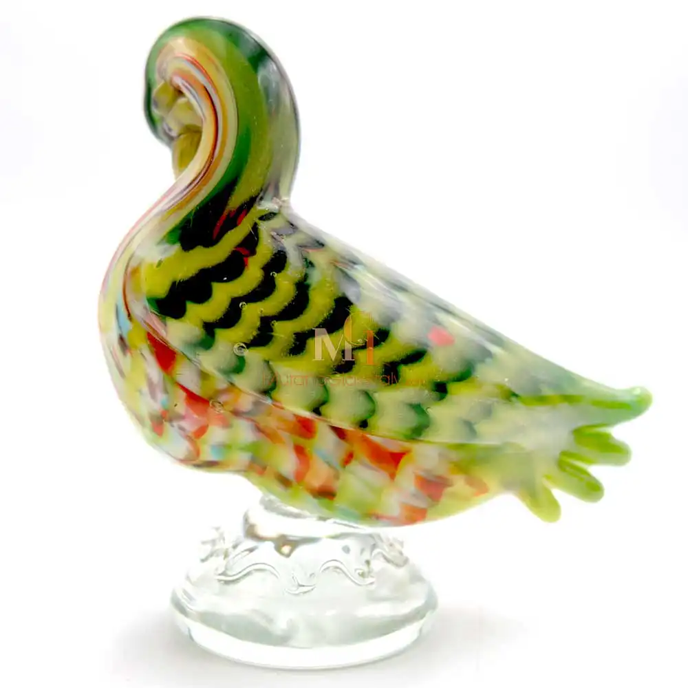 Anatroccolo Green 3 – Murano Art Glass Bird