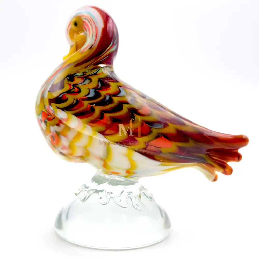 Anatroccolo Red 3 – Murano Art Glass Bird